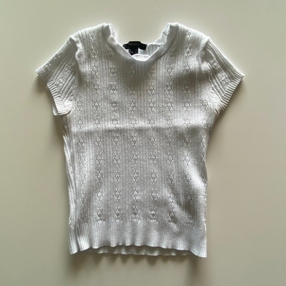 Forever 21 White Knitted Top